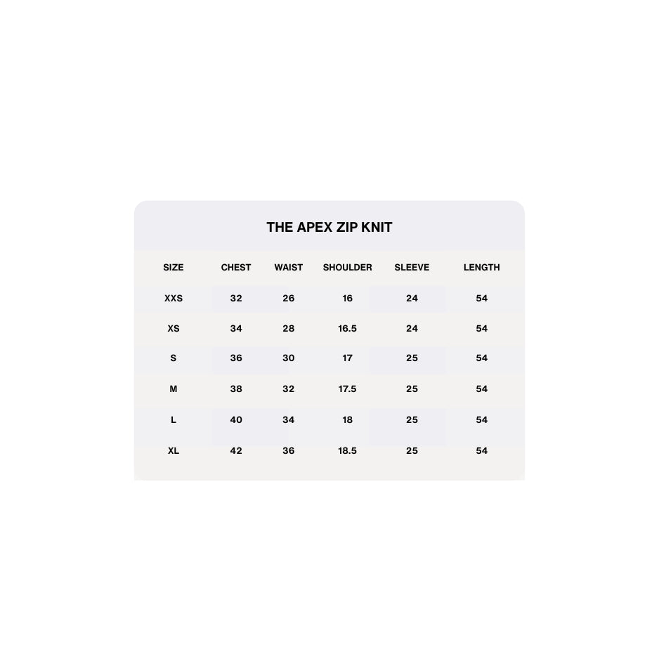 Apex zip knit