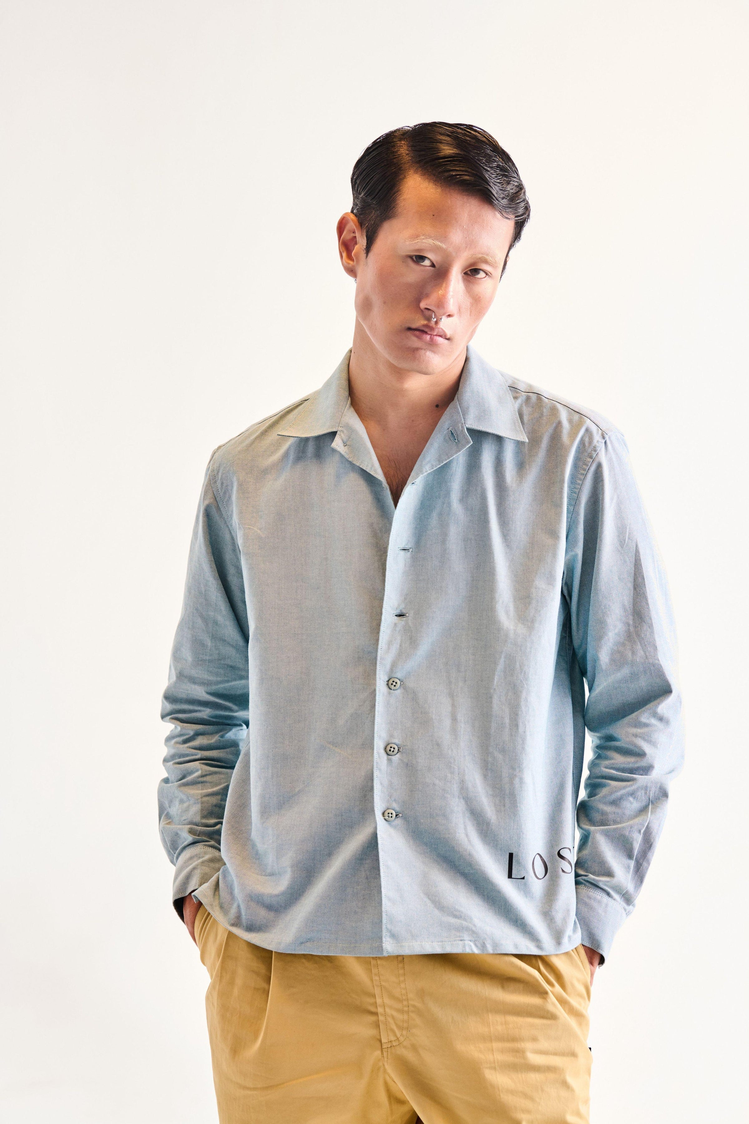 Blue Crop Full Shirt