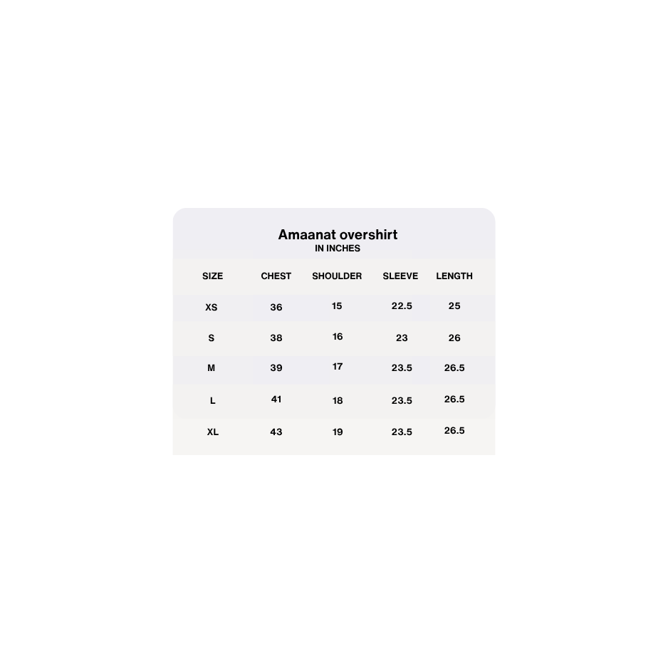 amaanat overshirt